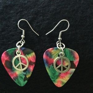 Neon Guitar Pick Earrings